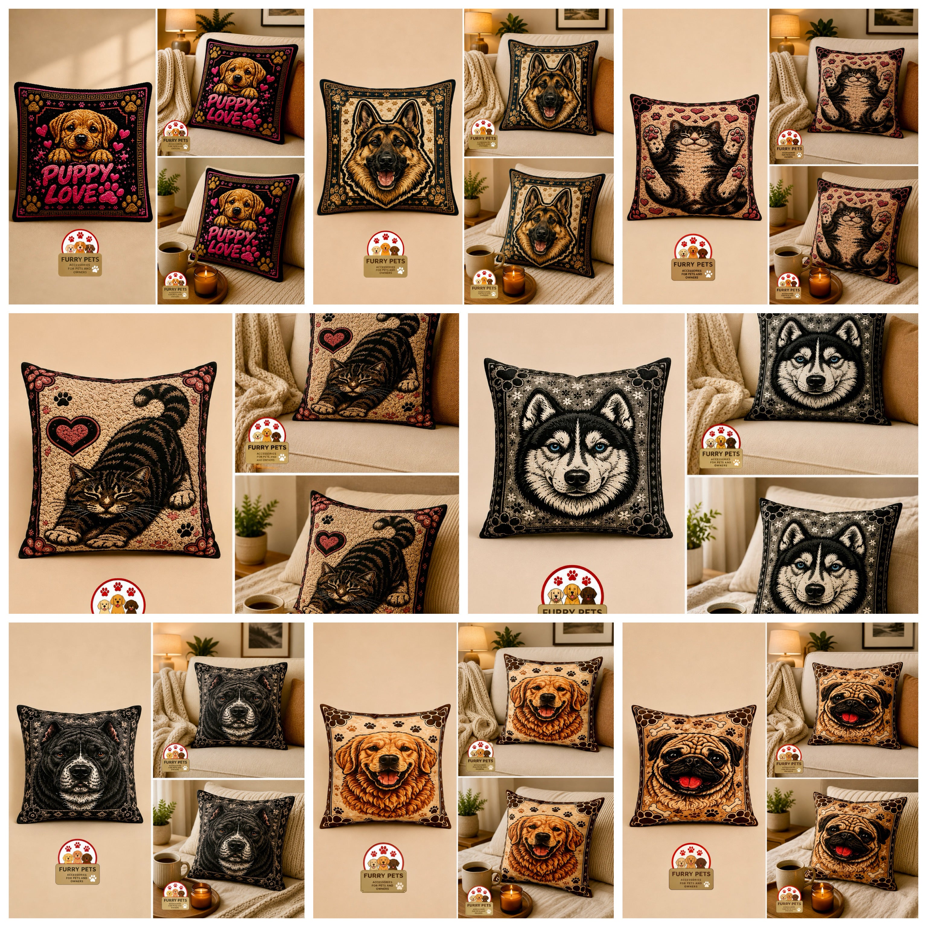 Pets Lover Cozy Cushions Paws
