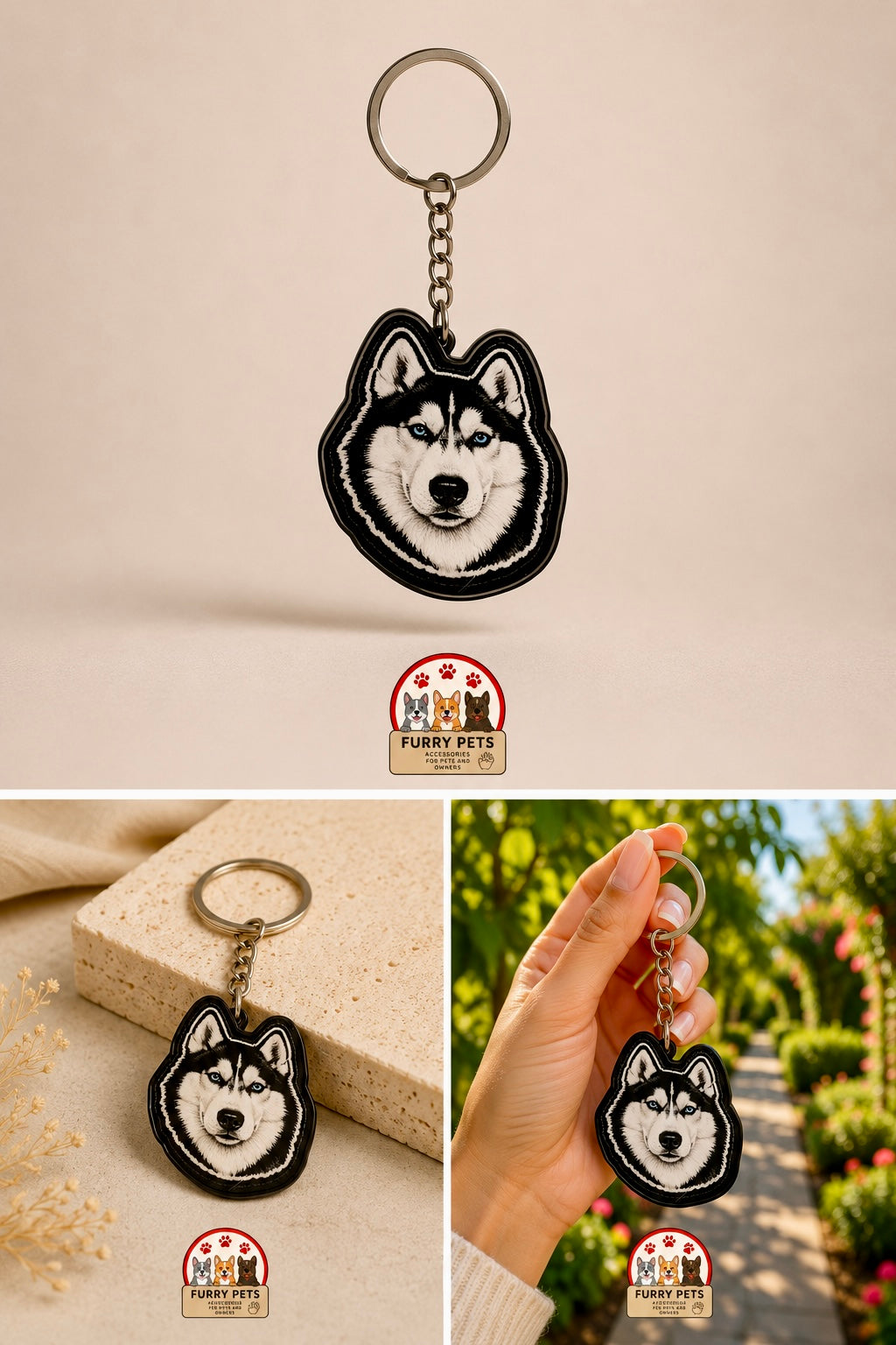 Siberian Husky Acrylic Keychain | Premium Pet Keychain