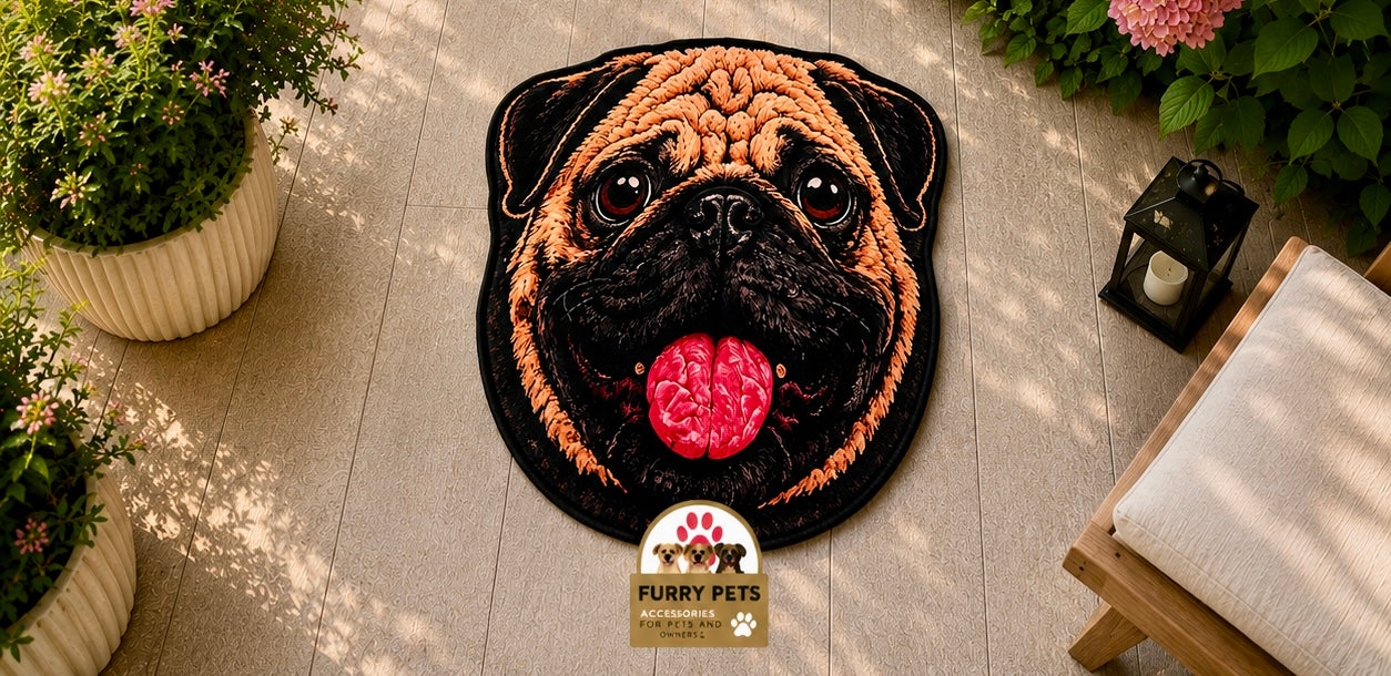 Happy Pug Face Rug