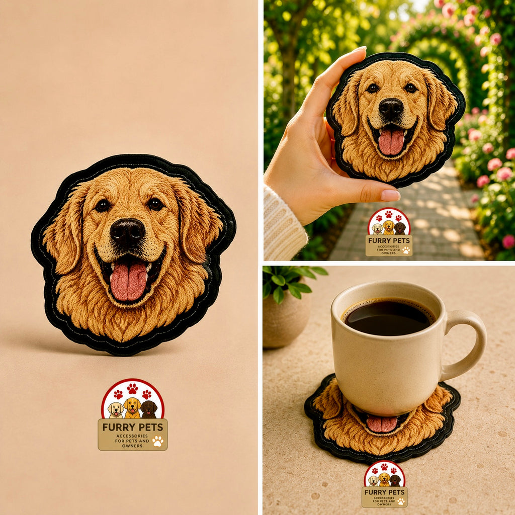 Golden Retriever Acrylic Coaster | Pet Lovers Cup & Mug Coaster set of 3
