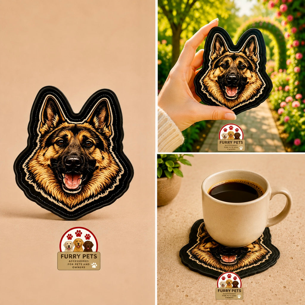 German Shepherd Acrylic Coaster | Pet Lovers Cup & Mug Coaster set of 3