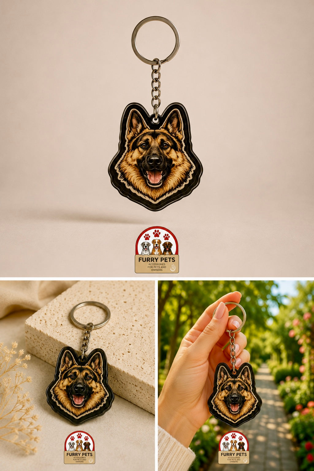German Shepherd Acrylic Keychain | Premium Pet Keychain