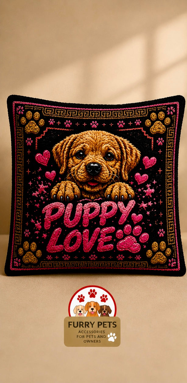 Puppy Love Cushion | Premium Double-Sided Plush Cushion