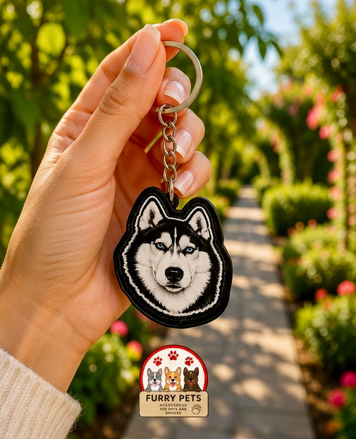 Siberian Husky Acrylic Keychain | Premium Pet Keychain