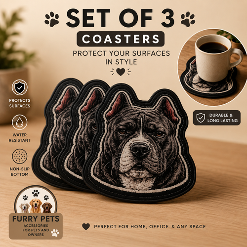 Big Boss Pitbull Acrylic Coaster | Pet Lovers Cup & Mug Coaster set of 3
