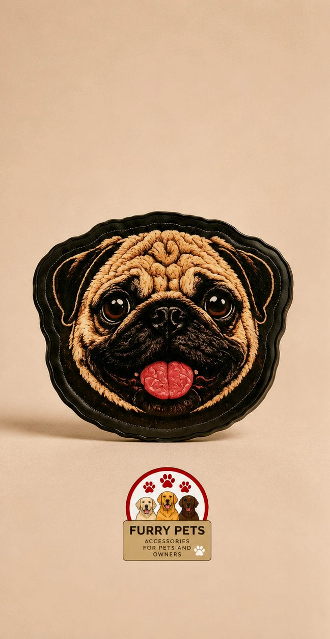 Happy Pug Acrylic Coaster | Pet Lovers Cup & Mug Coaster set of 3