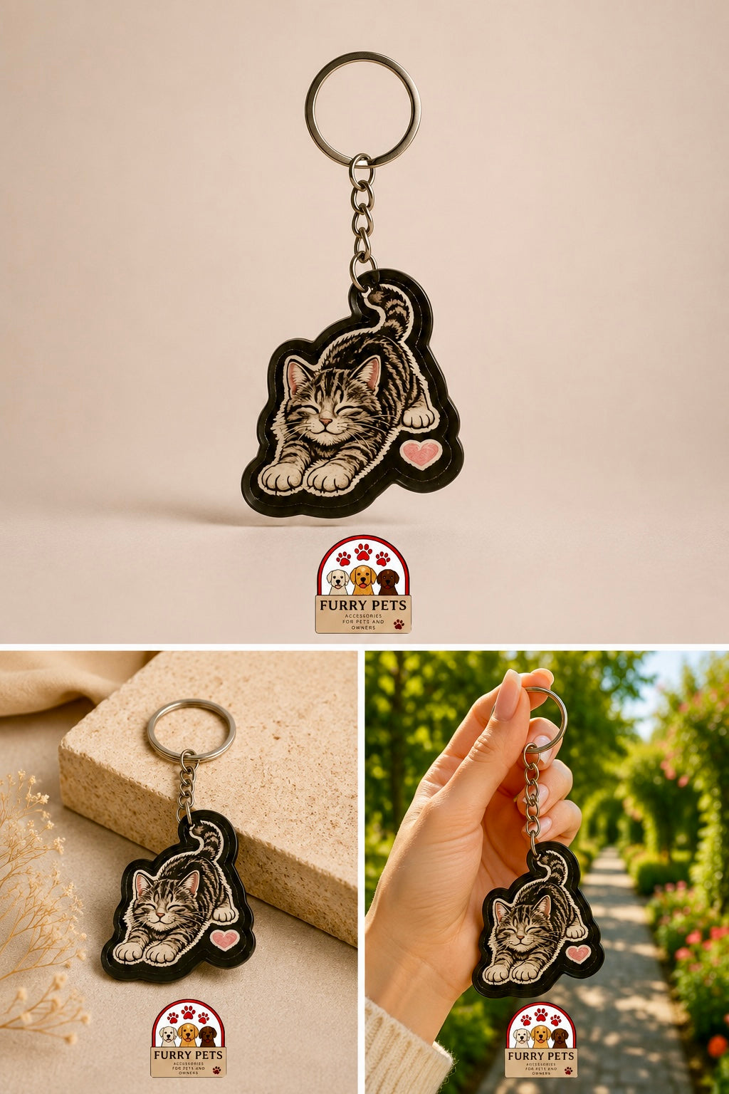 Cute Cat Acrylic Keychain | Premium Pet Keychain