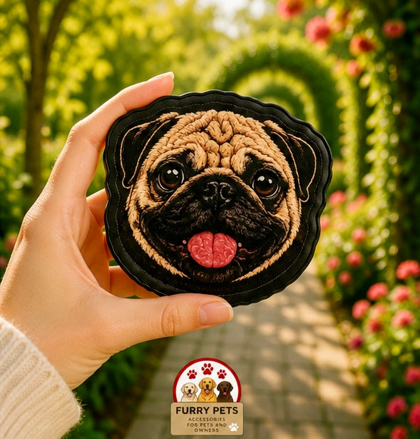 Happy Pug Acrylic Coaster | Pet Lovers Cup & Mug Coaster set of 3