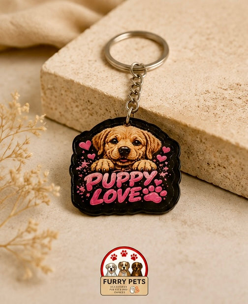 Puppy Love Acrylic Keychain | Premium Pet Keychain