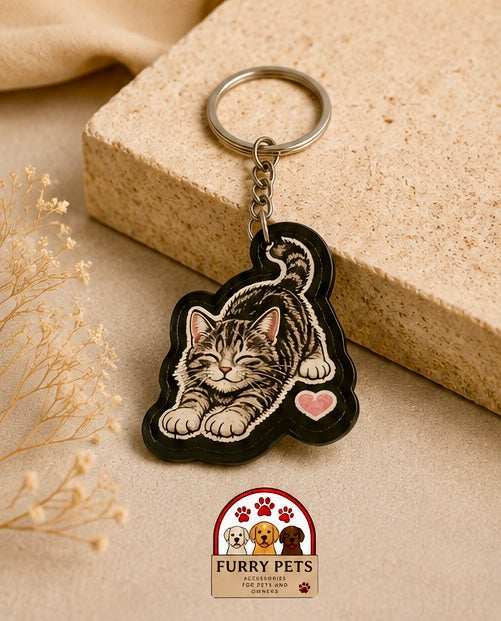 Cute Cat Acrylic Keychain | Premium Pet Keychain