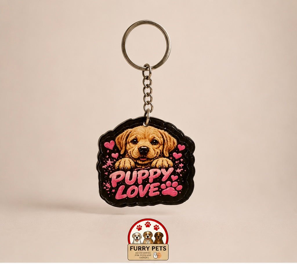 Puppy Love Acrylic Keychain | Premium Pet Keychain