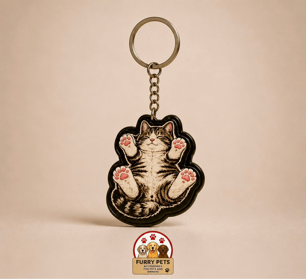 Lazy Kitty Acrylic Keychain | Premium Pet Keychain