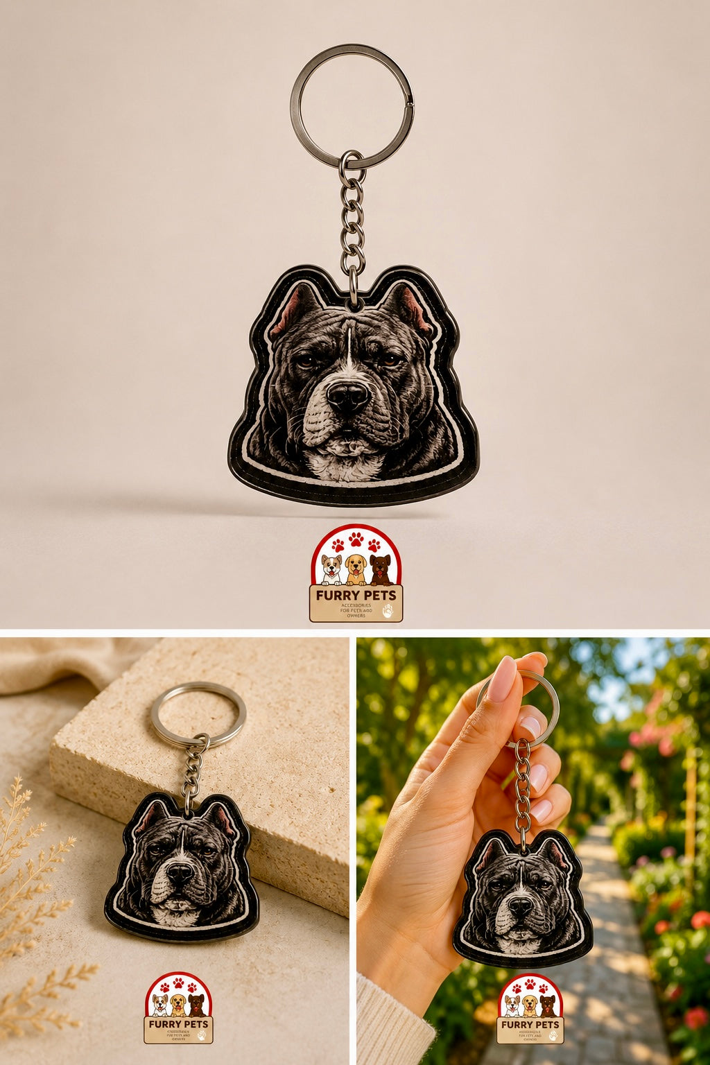 American Bully / Pitbull Acrylic Keychain | Premium Pet Keychain