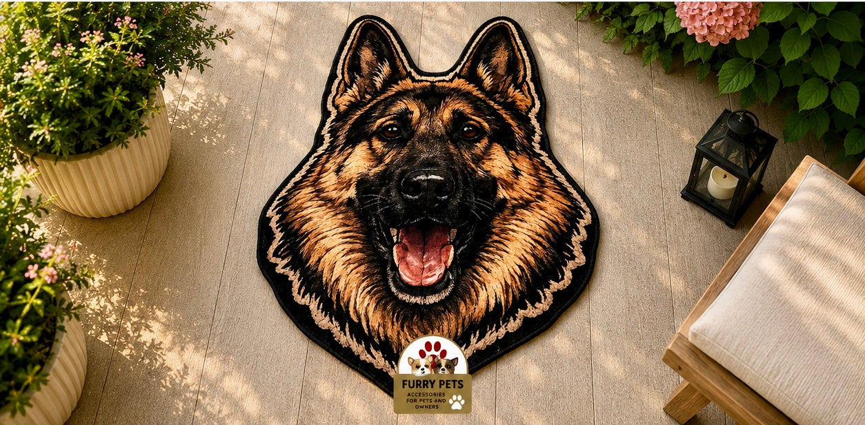 German Shepherd Face Rug