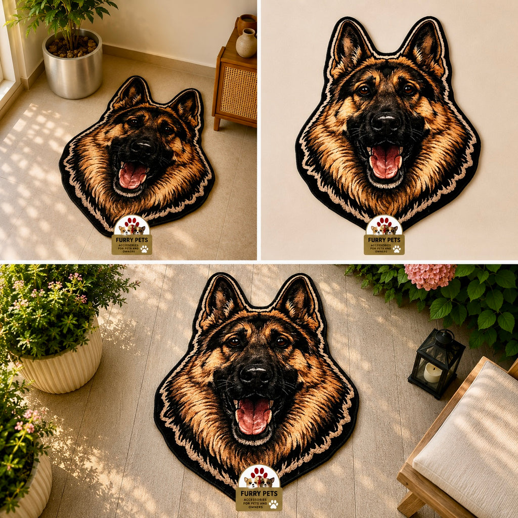 German Shepherd Face Rug