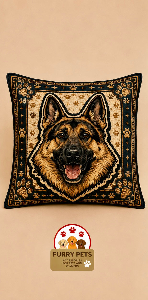Brave Buddy German Shepherd Decorative Cushion | Premium Double-Sided Plush Cushion