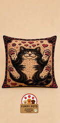 Lazy Kitty Decorative Cushion | Premium Double-Sided Plush Cushion