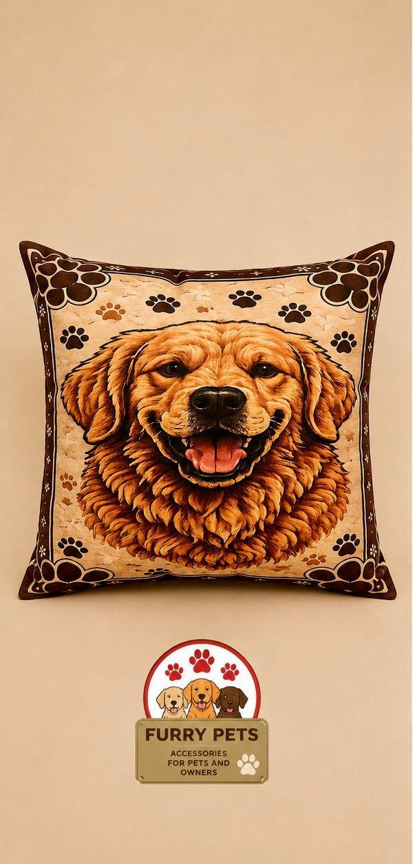 Golden Joy Decorative Cushion | Premium Double-Sided Plush Cushion