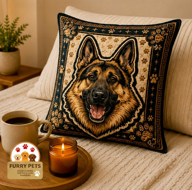 Brave Buddy German Shepherd Decorative Cushion | Premium Double-Sided Plush Cushion