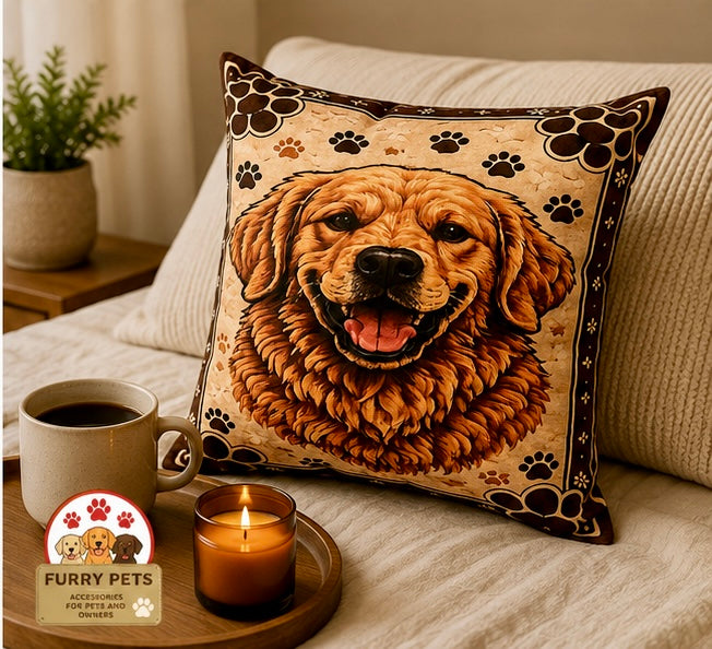Golden Joy Decorative Cushion | Premium Double-Sided Plush Cushion