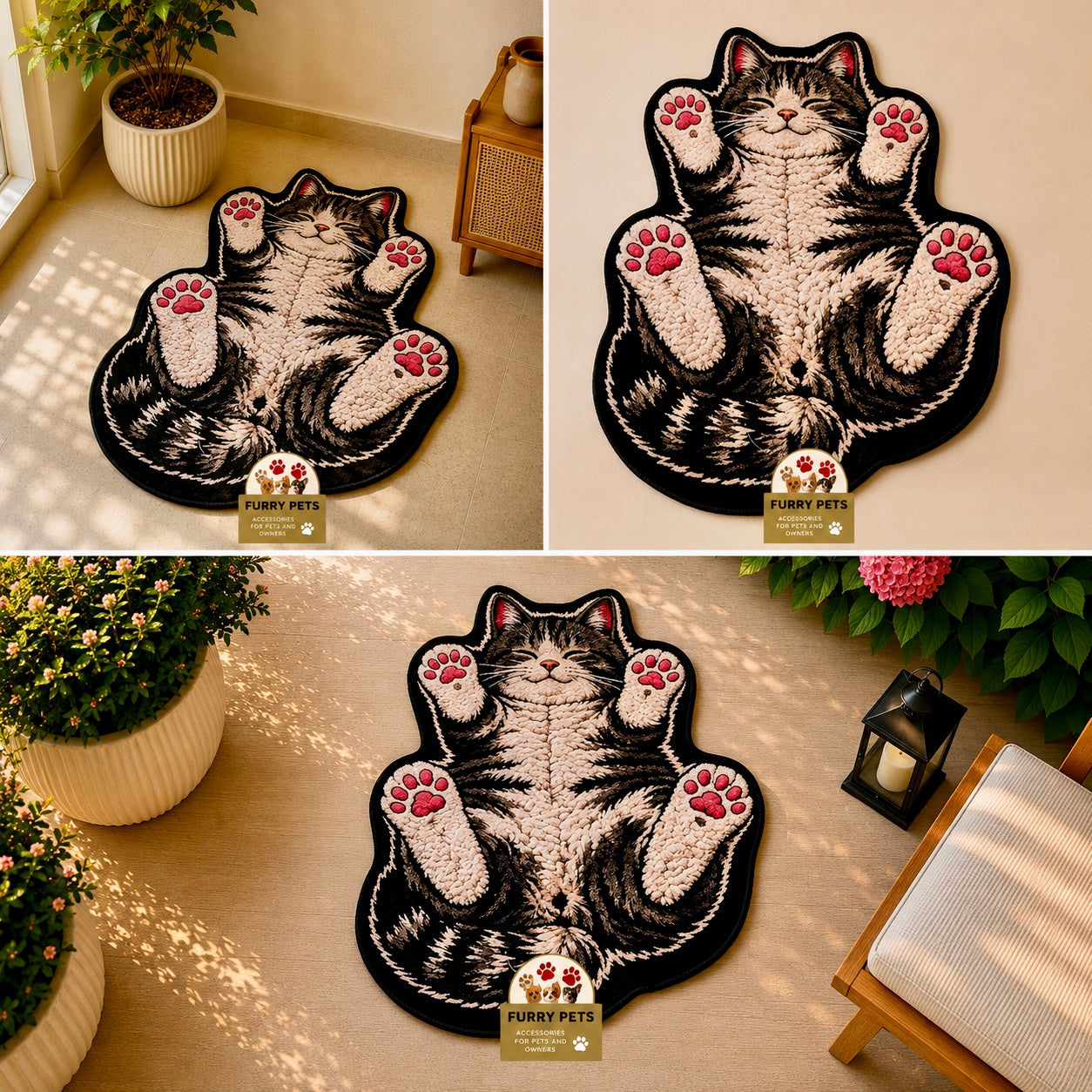 Lazy Kitty Paws Rug
