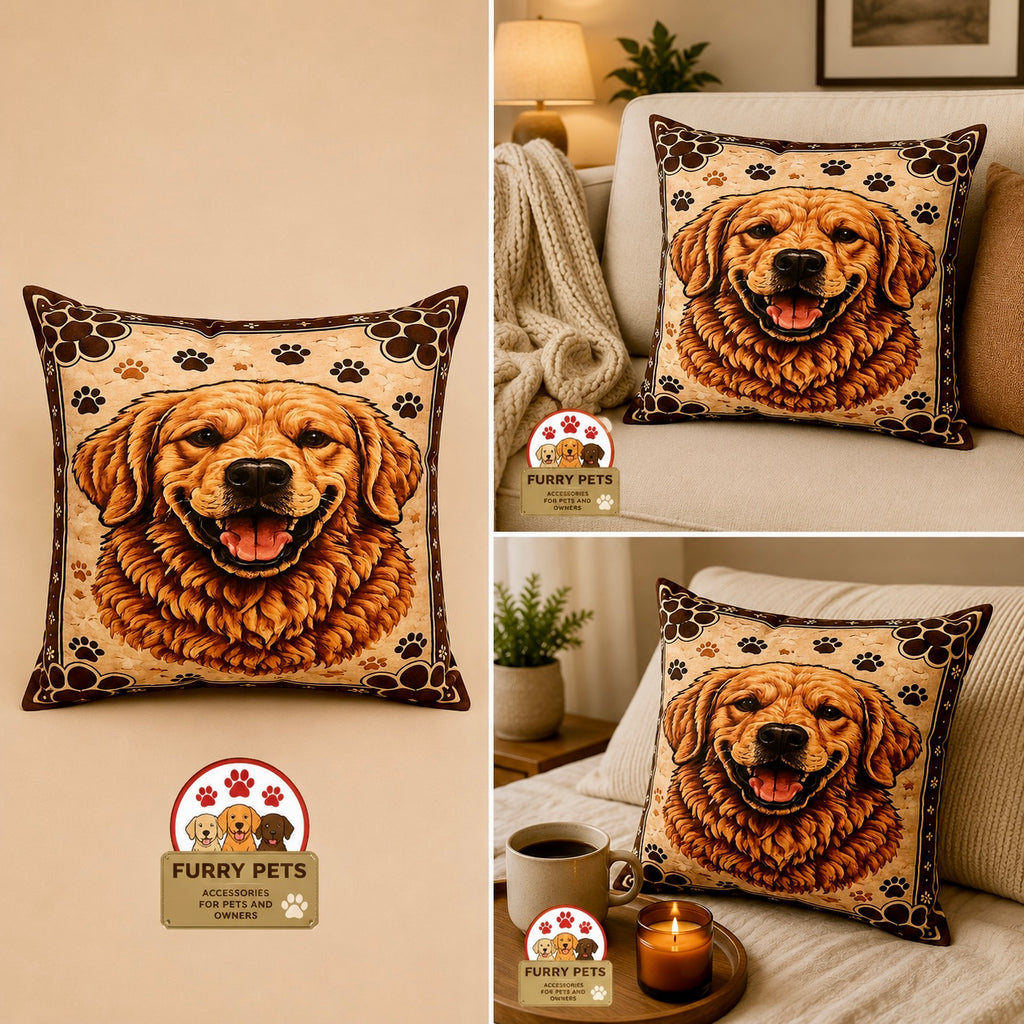 Golden Joy Decorative Cushion | Premium Double-Sided Plush Cushion