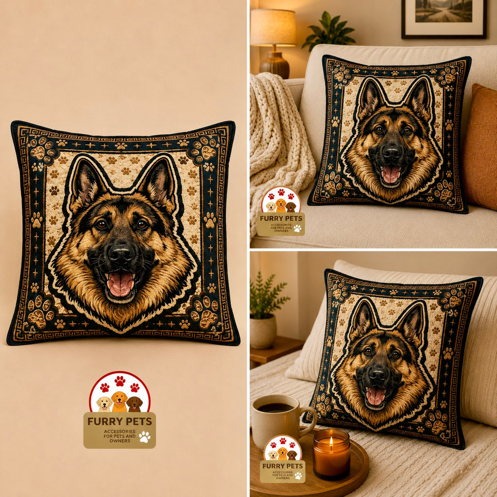 Brave Buddy German Shepherd Decorative Cushion | Premium Double-Sided Plush Cushion