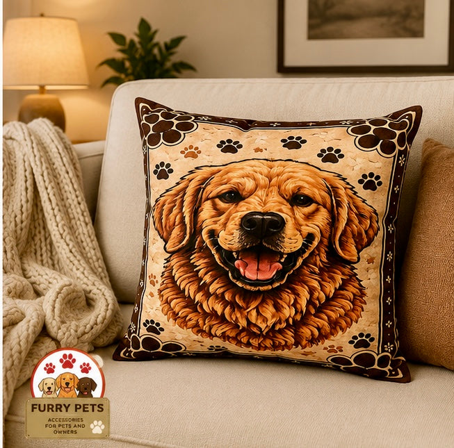 Golden Joy Decorative Cushion | Premium Double-Sided Plush Cushion