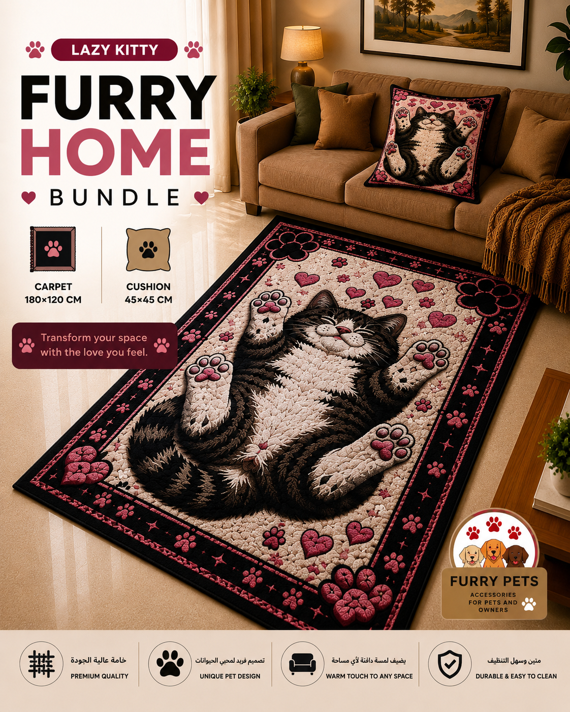 Lazy Kitty Furry Home Bundle – 2 Products